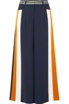 PETER PILOTTO STRIPED SATIN-TRIMMED CADY CULOTTES