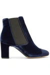 TABITHA SIMMONS WOMAN MICKI BLOSSOM EMBROIDERED CANVAS ANKLE BOOTS MIDNIGHT BLUE,US 1071994536723763