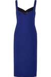 DION LEE DION LEE WOMAN SATIN-TRIMMED PONTE DRESS ROYAL BLUE,3074457345617137572