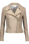 A.L.C WOMAN SYD LACE-UP SUEDE BIKER JACKET BEIGE,US 4772211931531461