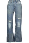 RE/DONE WOMAN FADED HIGH-RISE BOOTCUT JEANS MID DENIM,US 2526016082720506