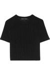 PROENZA SCHOULER WOMAN CROPPED RIBBED WOOL SWEATER BLACK,US 110842751663300