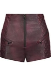 PIERRE BALMAIN QUILTED LEATHER SHORTS,3074457345617543484