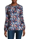 MILLY Mandy Hibiscus Print Top