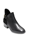 COLE HAAN Althea Leather and Suede Buckle Booties,0400096746902