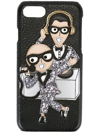 Dolce & Gabbana 设计师贴花iphone 7手机壳 In Black