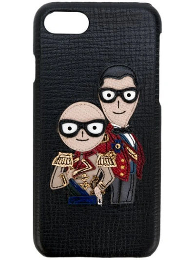Dolce & Gabbana Designer's Patch Iphone 7 Case In Black