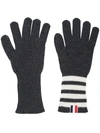 Thom Browne 4-bar Cashmere Gloves In Grey