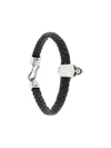 Alexander Mcqueen Geflochtenes Armband Mit Totenkopfdetail In Black