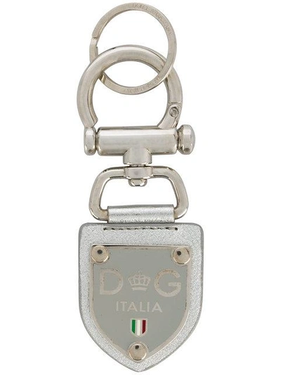 Dolce & Gabbana Logo Keyring In Metallic