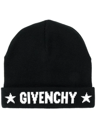 Givenchy Logo嵌花套头帽 In Black