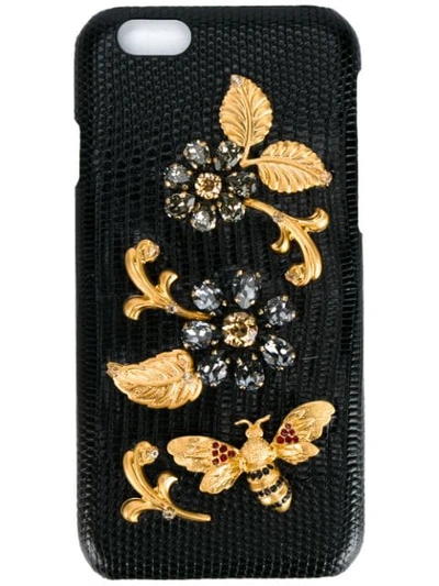 Dolce & Gabbana Crystal Embellished Iphone 6 Case In Black