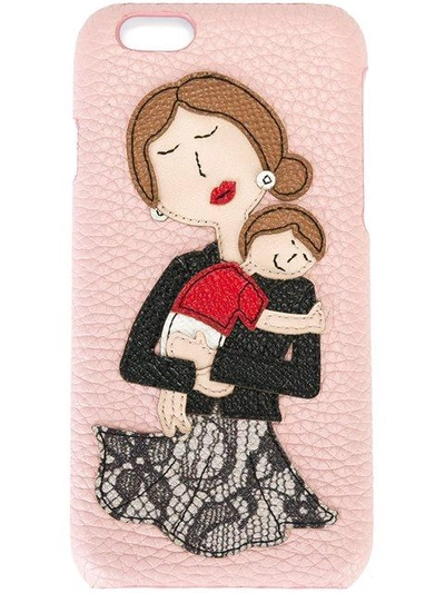 Dolce & Gabbana Family Patch Iphone 6 Plus Case In 8h402 Rosa Carne 2