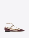 VALENTINO GARAVANI ROCKSTUD PATENT BALLERINA CAGE FLAT