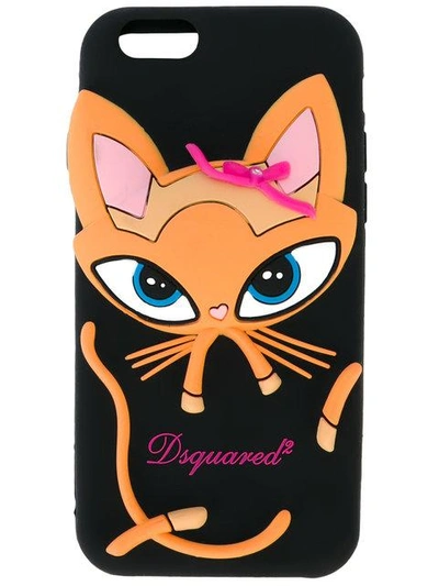 Dsquared2 Kitten Silicon I Phone 7 Case, Black/orange In Black