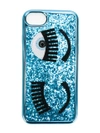 Chiara Ferragni Flirting Glitter Iphone S 7 Case In Blue