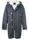 UNDERCOVER STRIPED HOODED COAT,UCT4304A12343259