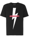 NEIL BARRETT lightning bolt T-shirt,PBJT362DG556S12447311