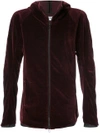 INDIVIDUAL SENTIMENTS INDIVIDUAL SENTIMENTS VELVET ZIP HOODIE - RED,CT43MJ2212456925