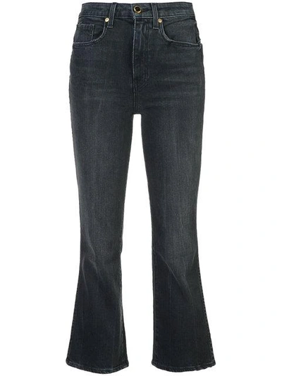 Khaite Cropped Flared Jeans In Black