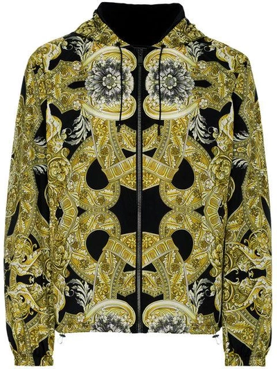 Versace Black & Tan Nylon Baroque Jacket
