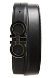 FERRAGAMO DOUBLE GANCIO LEATHER BELT,0671502