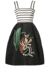 OSCAR DE LA RENTA OSCAR DE LA RENTA SLEEVELESS MONKEY EMBROIDERED MIDI DRESS - WHITE,18RE653FAI12247310