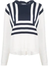 OSCAR DE LA RENTA OSCAR DE LA RENTA GEOMETRIC SWEATSHIRT - WHITE,18RN135SLS12247152