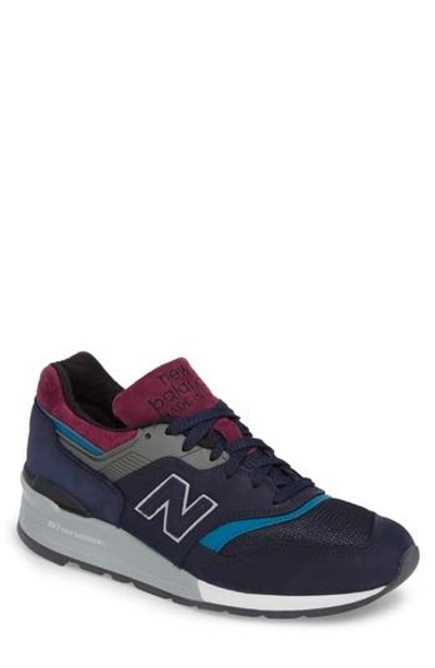 New Balance 997 Nubuck, Suede And Mesh Sneakers In Navy