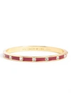 Kate Spade Crystal & Enamel Hinge Bangle In Berry
