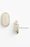 Kendra Scott Ellie Platinum Druzy Stud Earrings In Iridescent Drusy/ Gold