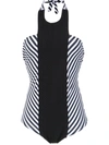 Amir Slama Striped Swimsuit In Black