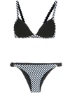 Amir Slama Striped Bikini Set In Black