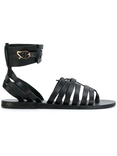 Ancient Greek Sandals Zaira平底凉鞋 In Black