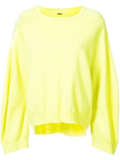 Adam Lippes Double Face Jumper With Balloon Sleeves In Yellow & Orange