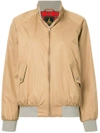 HYSTERIC GLAMOUR HYSTERIC GLAMOUR STAND-UP COLLAR BOMBER JACKET - NEUTRALS,01171AB0812447566