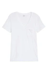 Madewell Whisper Cotton V Neck Pocket Tee Optic White S In Optic White
