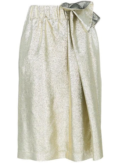 Stella Mccartney Gold Wrap Knee Length Skirt - Metallic