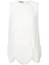 PRADA scalloped sleeveless blouse,P922E1H5112532935