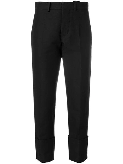 Marni Straight-leg Cropped Cotton Trousers In Black