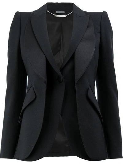 Alexander Mcqueen Double Lapel Tailored Jacket In Black