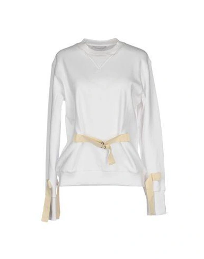 Jw Anderson Woman Buckled Cotton-terry Sweatshirt White