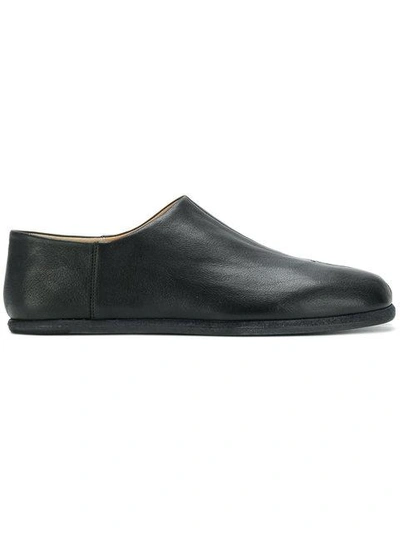 Maison Margiela 10mm Tabi Leather Babouche Shoes In Gray