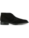 Tod's Lace-up Suede Chukka Boots With Rubber Bottom In Black