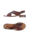 Church's Cross Strap Sandals In Dark Brown