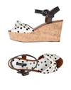 Dolce & Gabbana Polka Dot Wedge Sandals In White