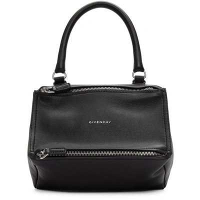 Givenchy Pandora Small Fabric Satchel Bag With Logo Strap In Black
