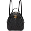 GUCCI GUCCI BLACK GG MARMONT QUILTED CHEVRON BACKPACK,476671 DTDHT