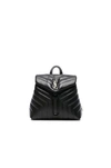 SAINT LAURENT SAINT LAURENT SMALL SUPPLE MONOGRAMME LOULOU BACKPACK IN BLACK,487220 DV726