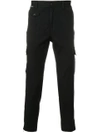 Dolce & Gabbana Logo-patch Cropped Stretch-cotton Trousers In Black